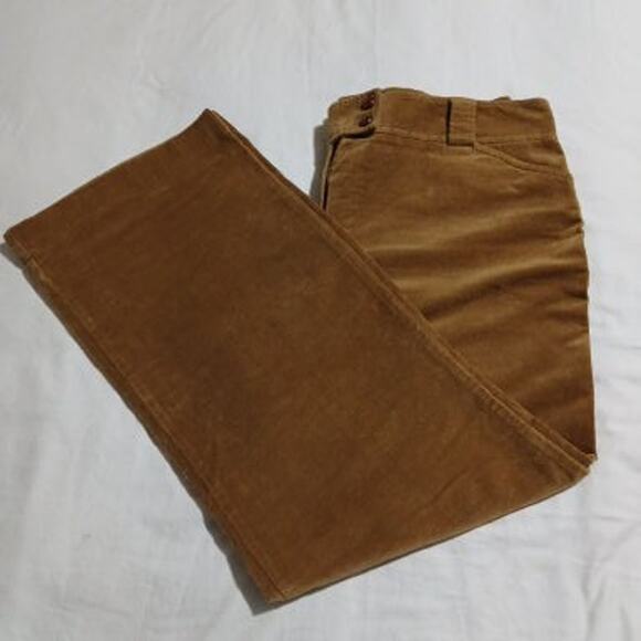Ann Taylor 18 Camel Color Wide Leg Skinny Corduroy Pants Easy Care Cotton/Spndx - Picture 1 of 10